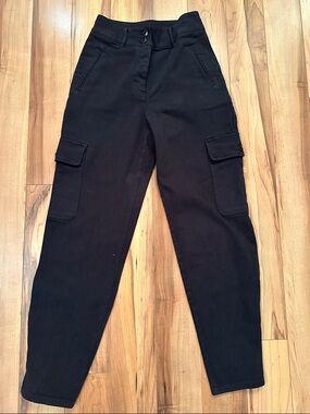 Wilfred Black Cargo High-Rise Tapered Pants